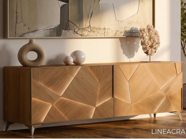 Facettes Sideboard 200 cm – Oak Marquetry