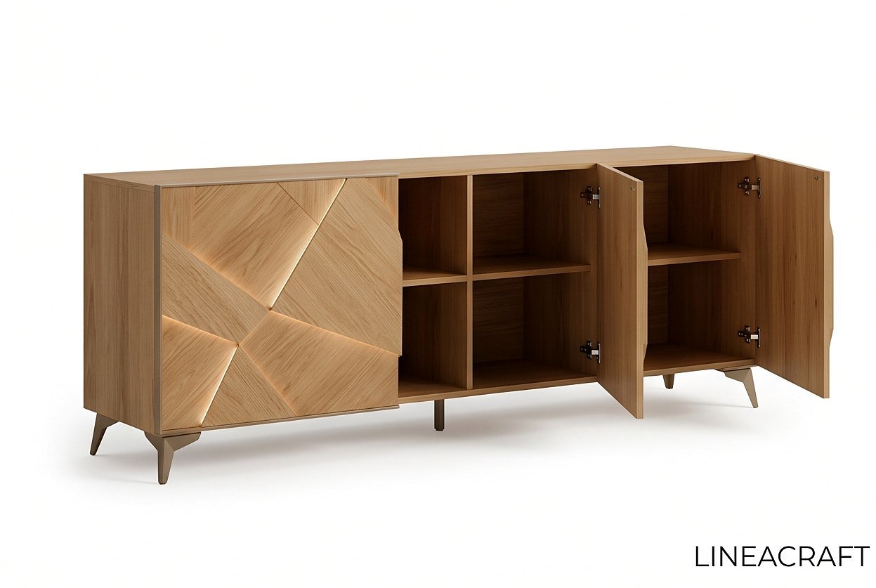 Facettes Sideboard 200 cm – Oak Marquetry – 2