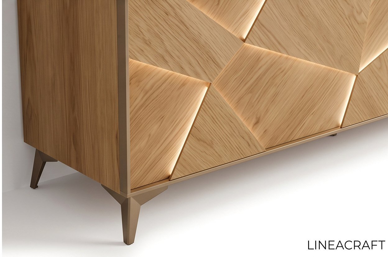 Facettes Sideboard 200 cm – Oak Marquetry – 3