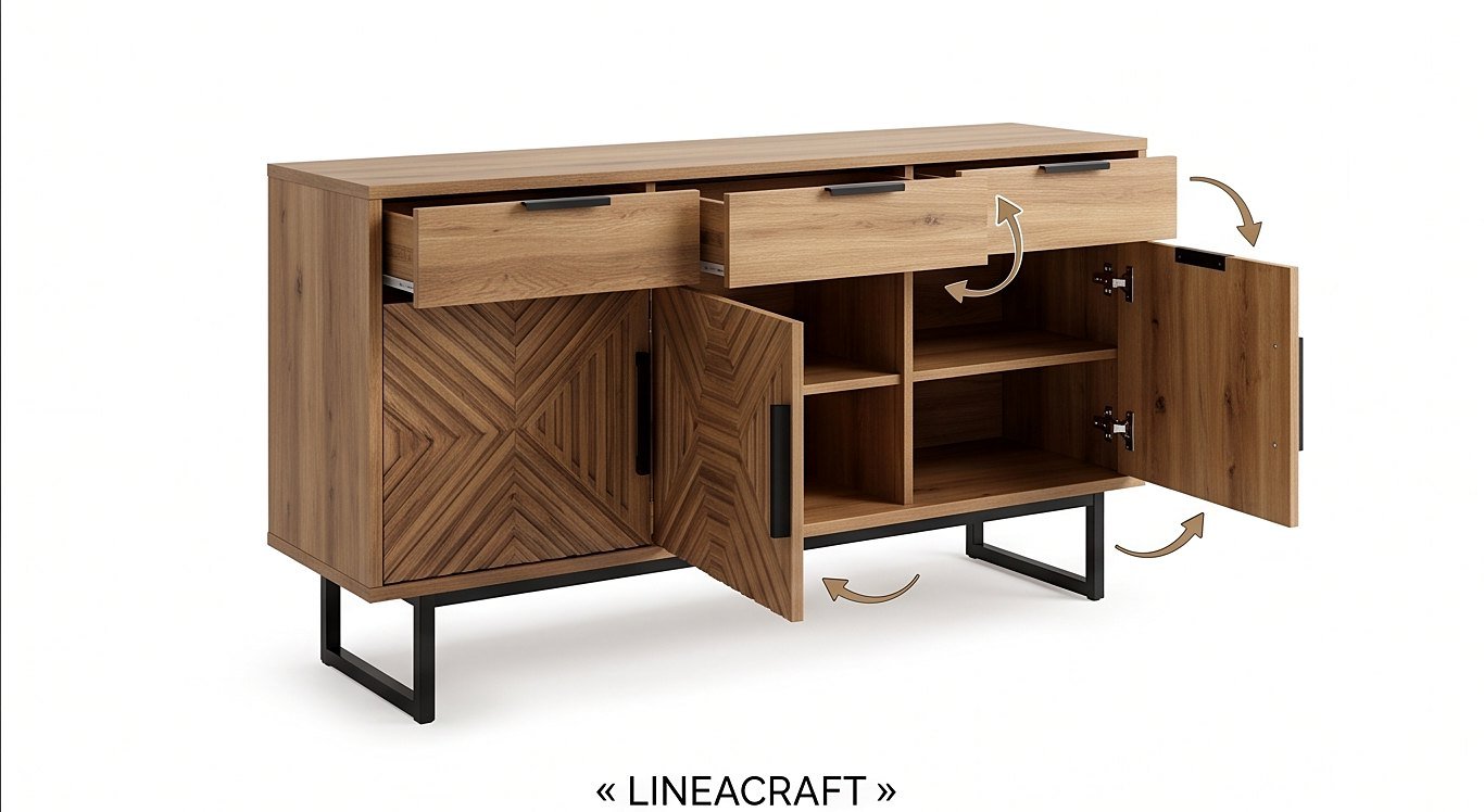 Zigzag Sideboard 140 cm in Oak – 2