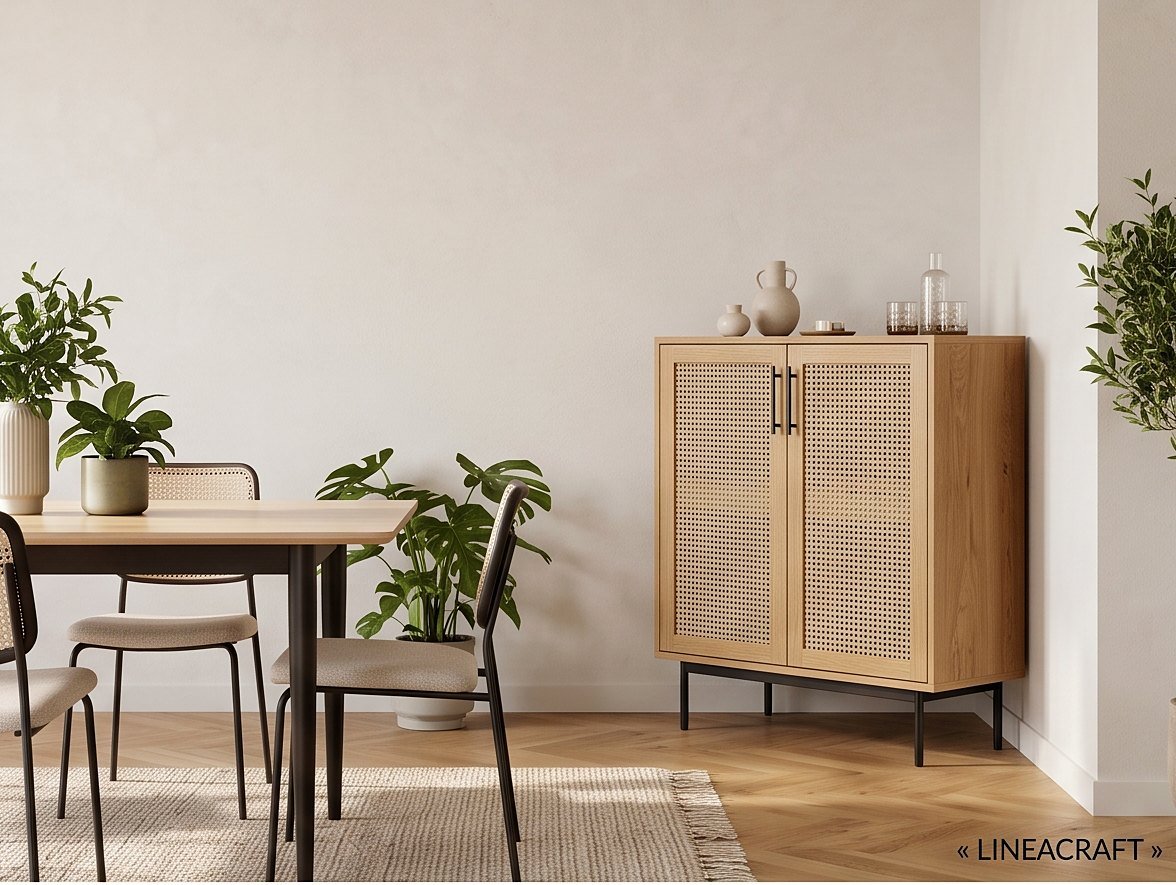 Cane & Oak Bar Cabinet – 3