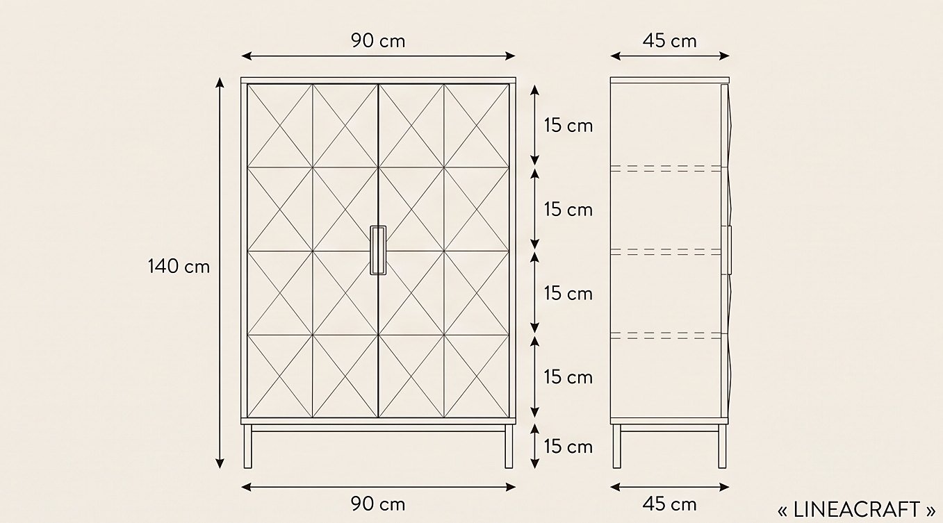 Diamant Bar Cabinet in Oak – 4