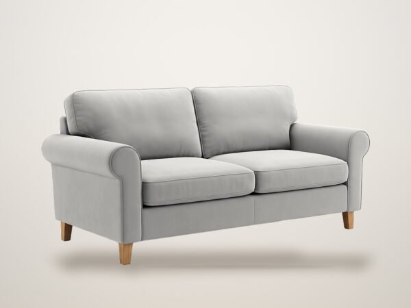 SOF-001 two-seater sofa – light grey fabric