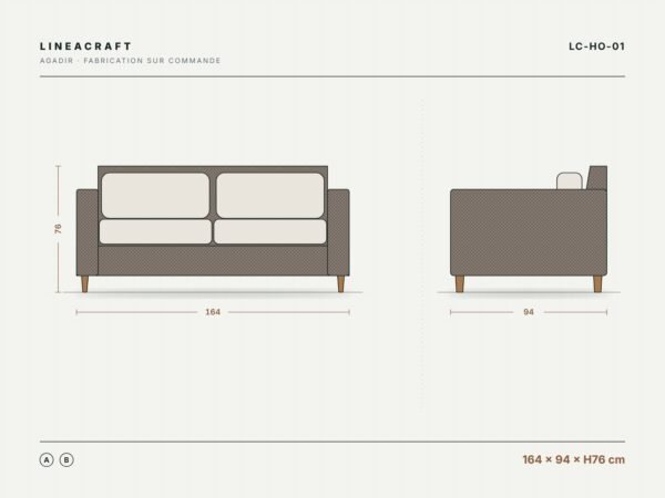 2-Seater Woven Sofa, Aluminium & Teak