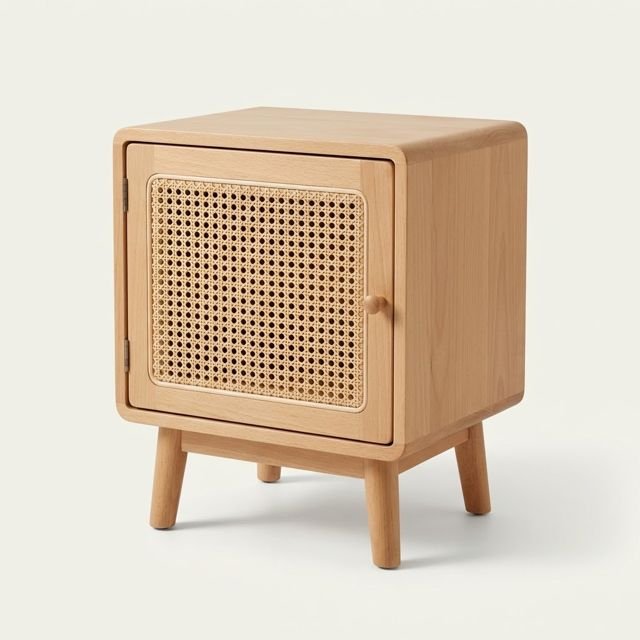Rattan cane nightstand – LINEACRAFT