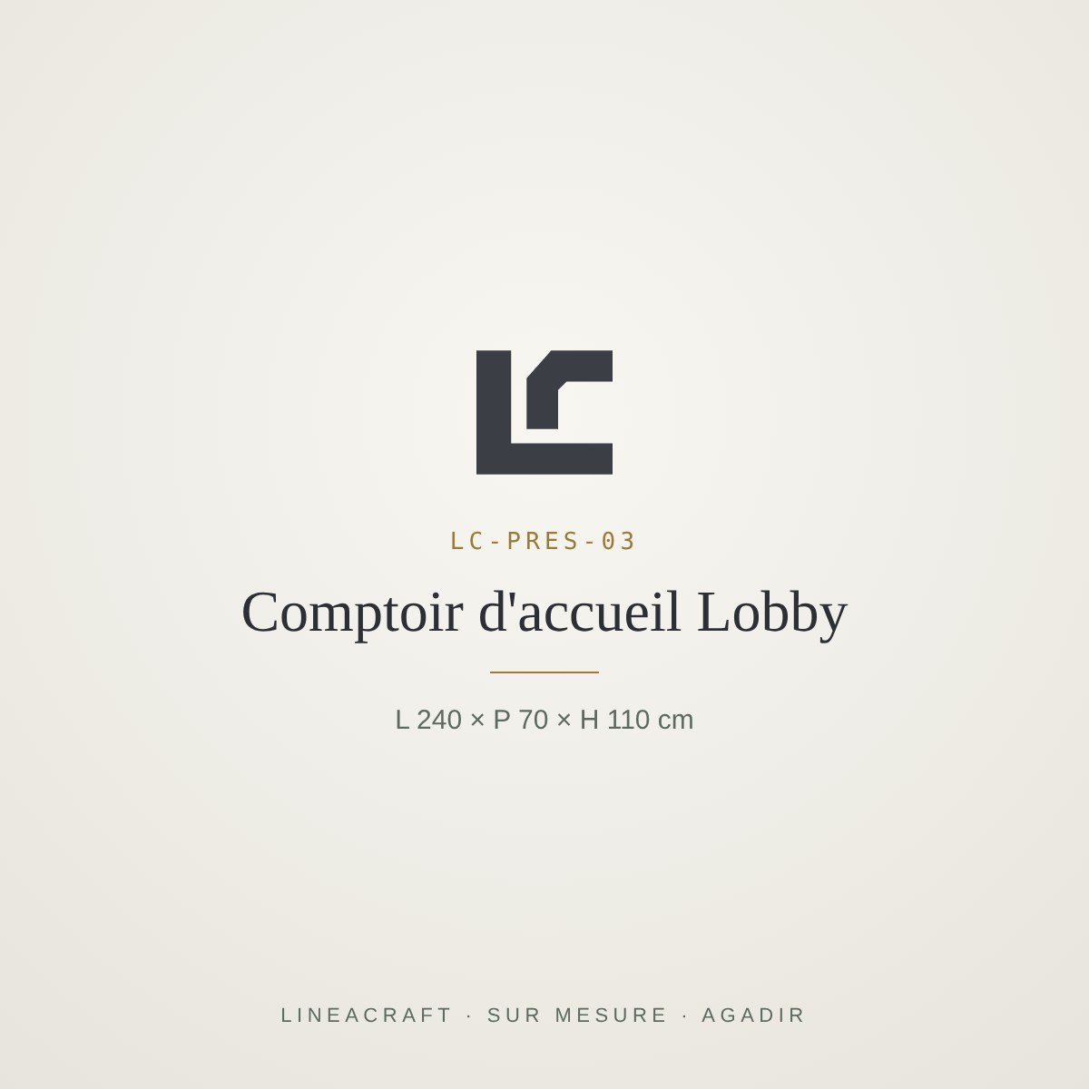 Lobby reception counter – LINEACRAFT