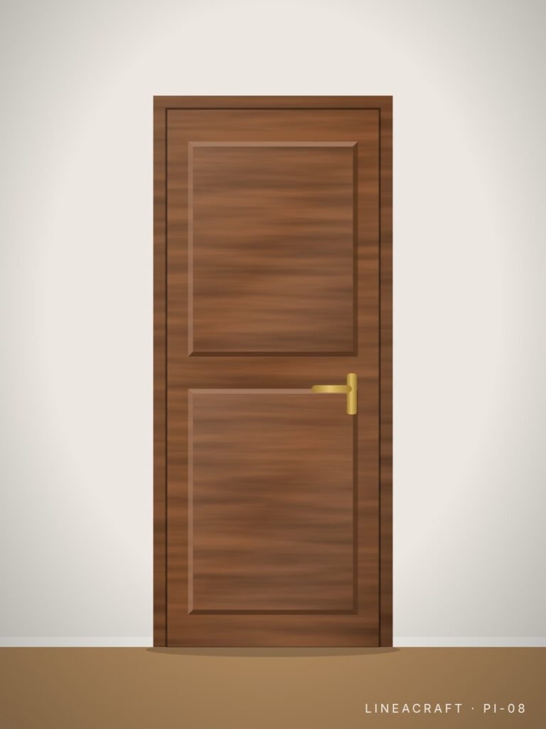Interior door PI-08 – two raised panels, teak – LINEACRAFT