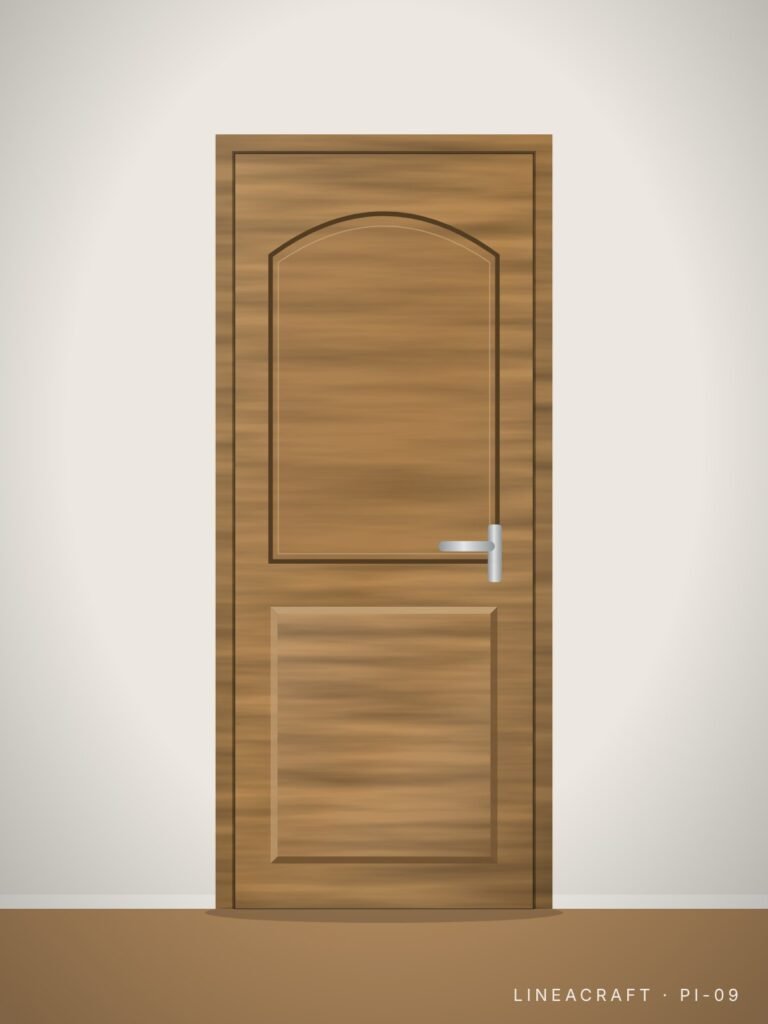 Interior door PI-09 – arched panel, oak – LINEACRAFT