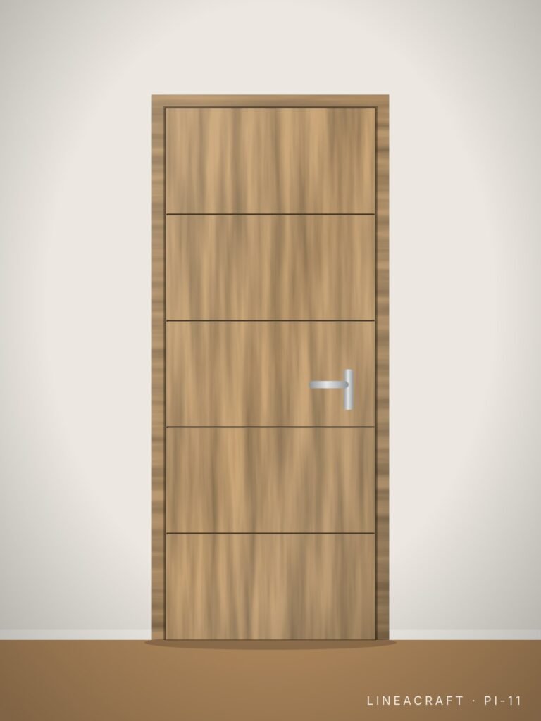 Interior door PI-11 – horizontal grooves, light ash – LINEACRAFT