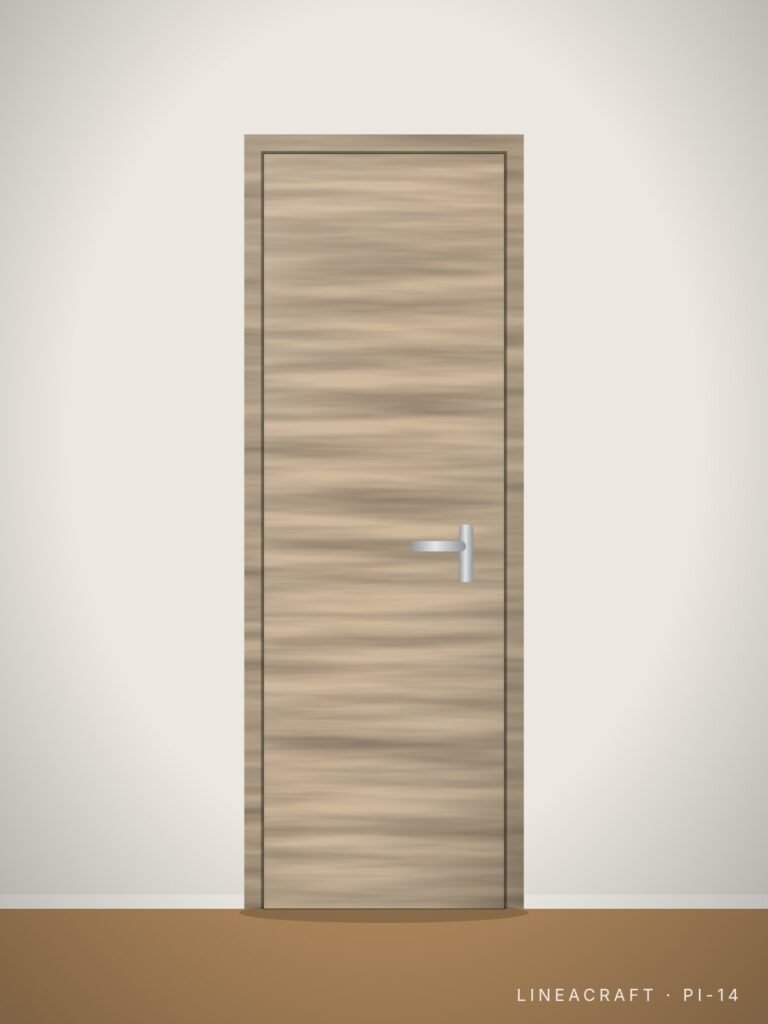 Interior door PI-14 – flush smooth, beige lacquered – LINEACRAFT