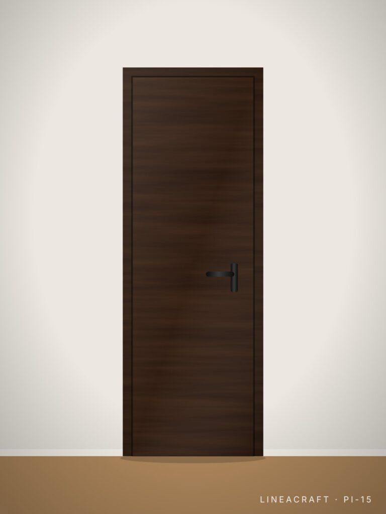 Interior door PI-15 – flush smooth, dark wenge – LINEACRAFT