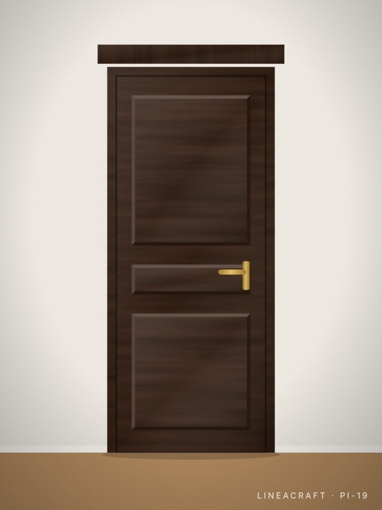 Interior door PI-19 – three panels, dark wenge – LINEACRAFT