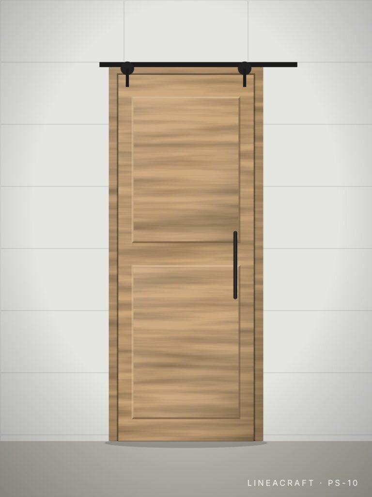 Bathroom door PS-10 – sliding barn style, light ash – LINEACRAFT