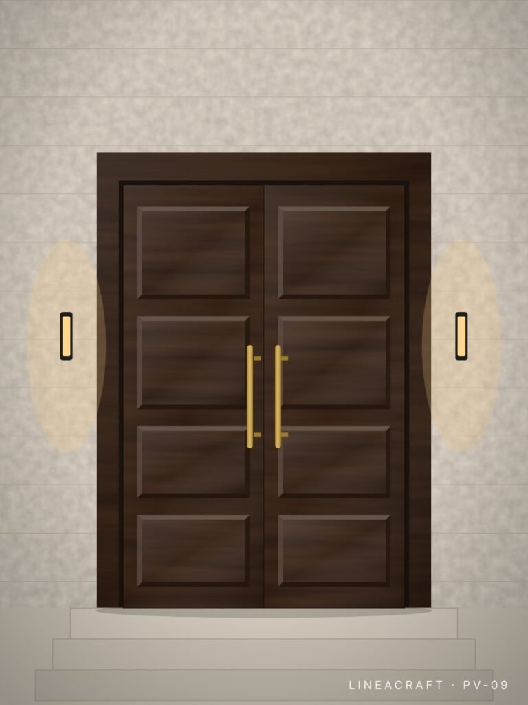 Villa door PV-09 – four raised panels, dark wenge – LINEACRAFT