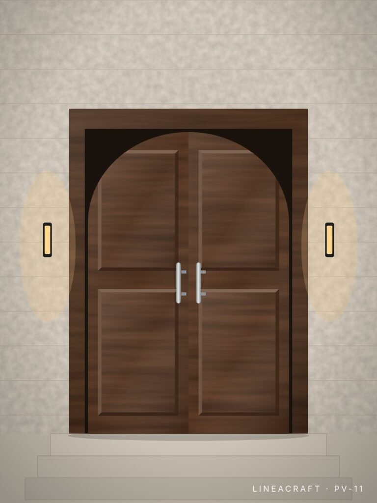 Villa door PV-11 – two raised panels, walnut – LINEACRAFT