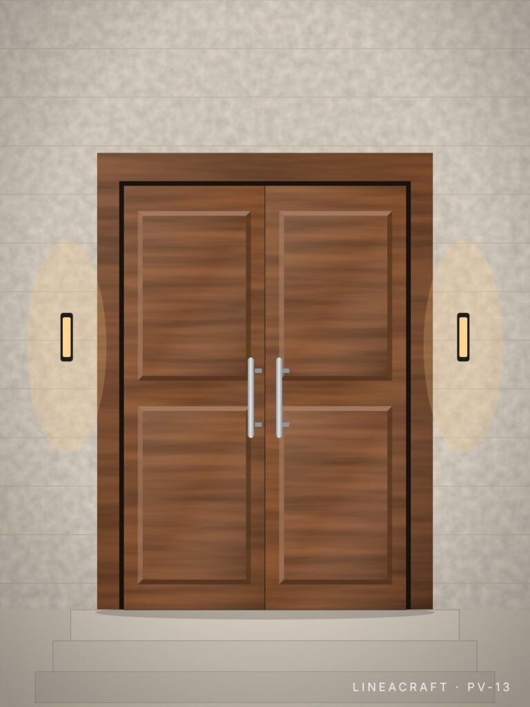 Villa door PV-13 – two raised panels, teak – LINEACRAFT