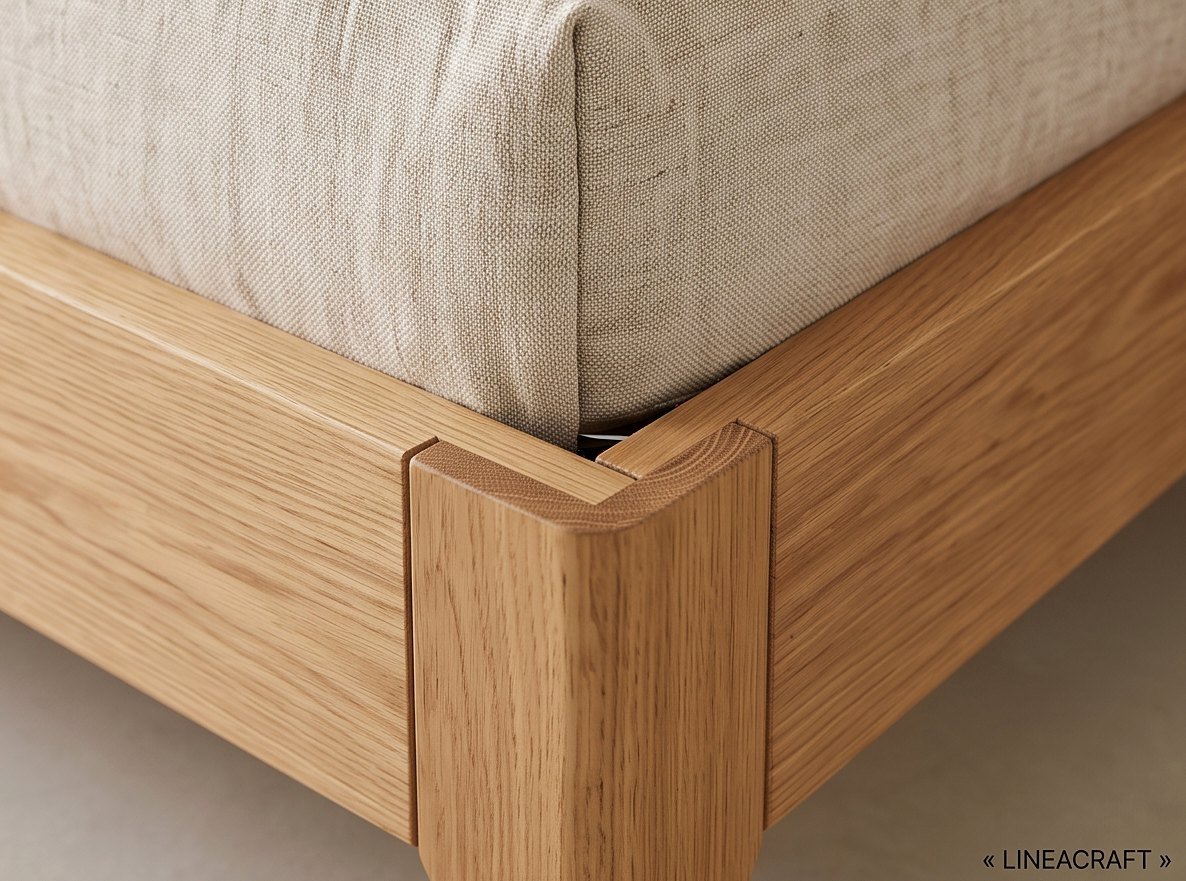 Oak Storage Bed with Tufted Headboard 160 × 200 – 3