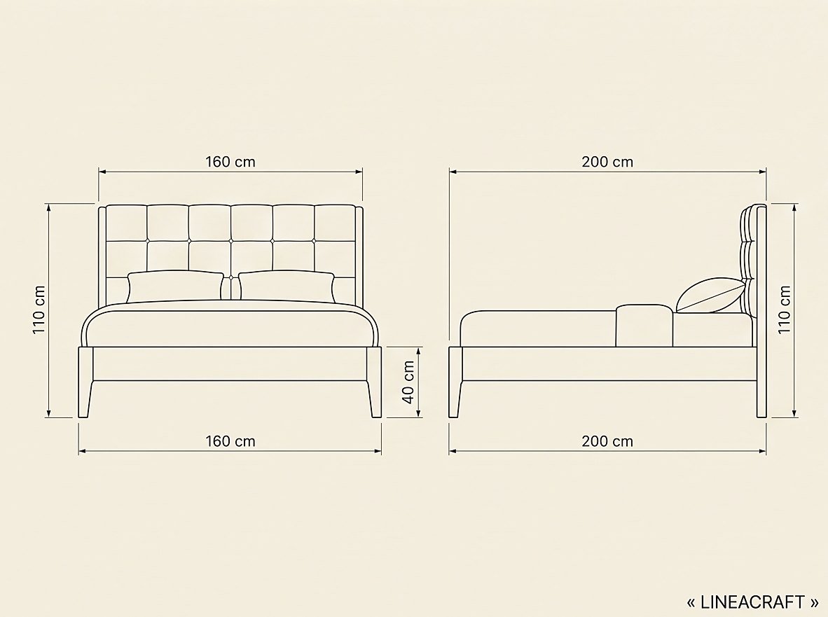 Oak Storage Bed with Tufted Headboard 160 × 200 – 4