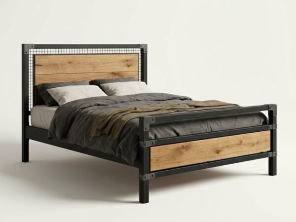 Industrial metal & wood bed – LINEACRAFT