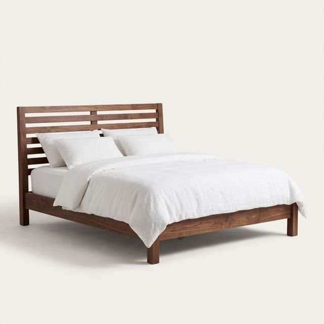 Argan solid walnut bed – LINEACRAFT