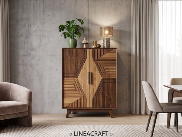 Losange Bar Cabinet in Walnut