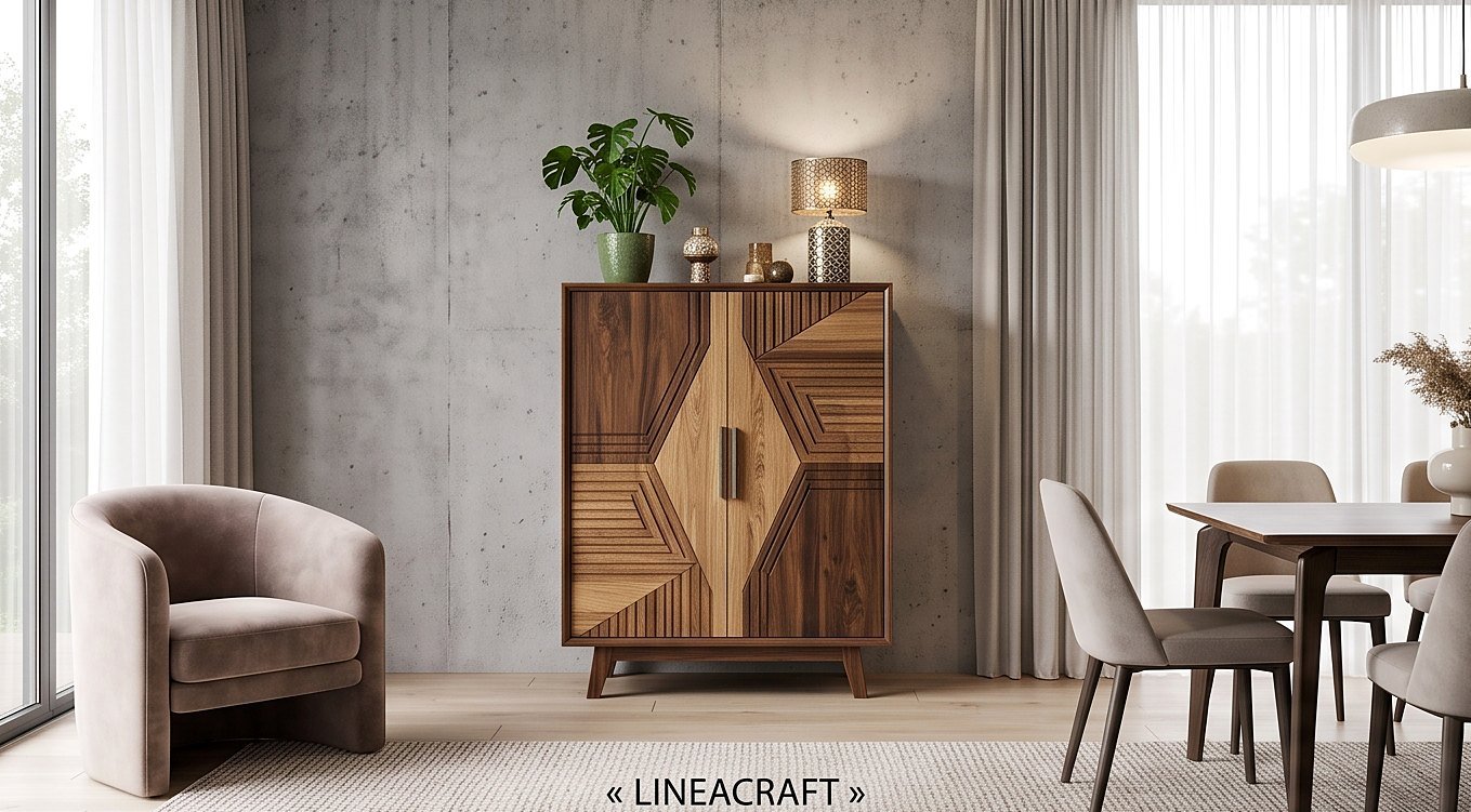 Losange Bar Cabinet in Walnut