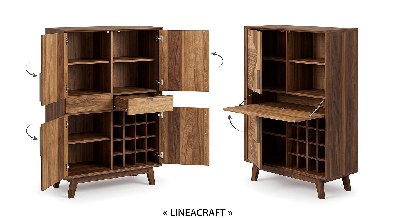 Losange Bar Cabinet in Walnut – 2