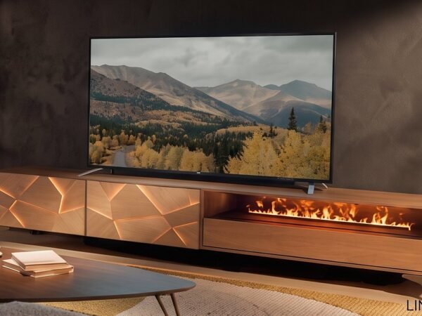 Facettes TV Unit 240 cm with Electric Fireplace