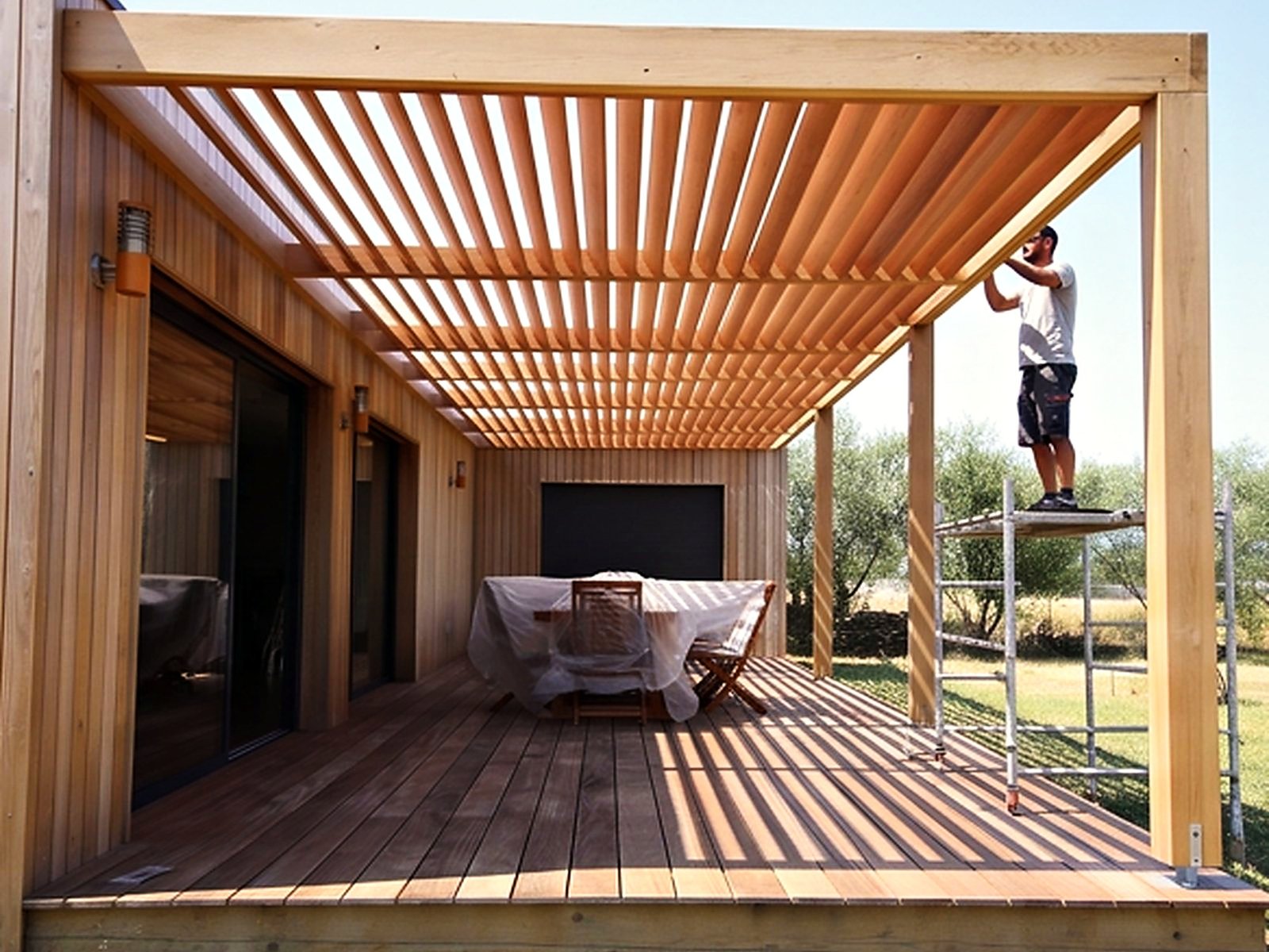 Bespoke timber pergola – terraces & hotels – view 3