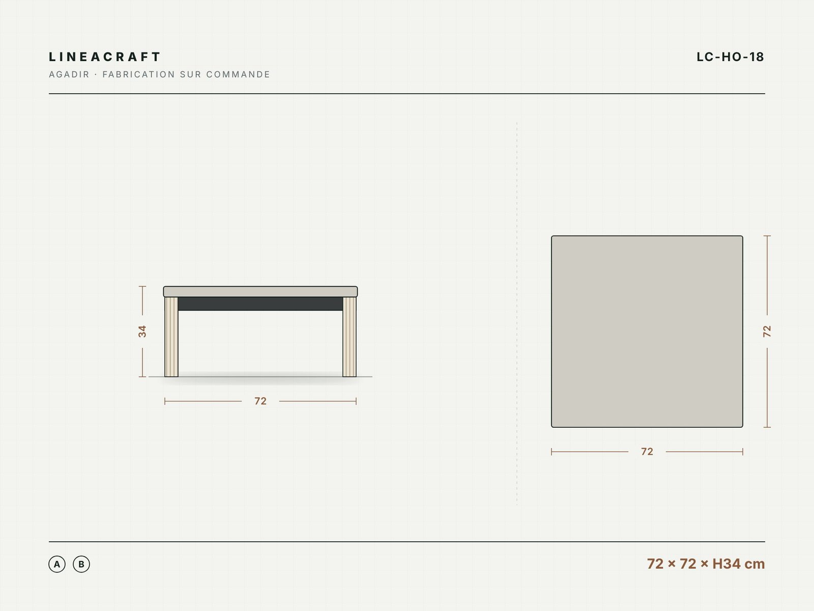 Square Aluminium & Rope Coffee Table