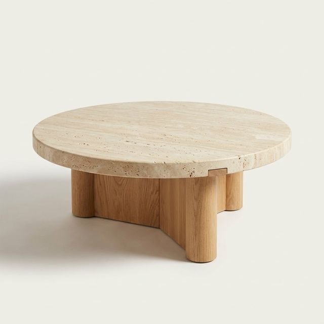 Travertine coffee table – LINEACRAFT