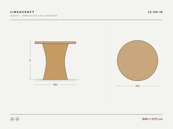 Rattan & Oak Bistro Table