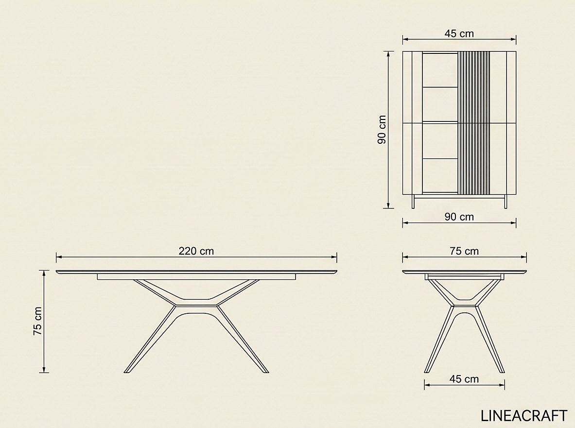 Compas Dining Table 220 cm, Ceramic Top – 4